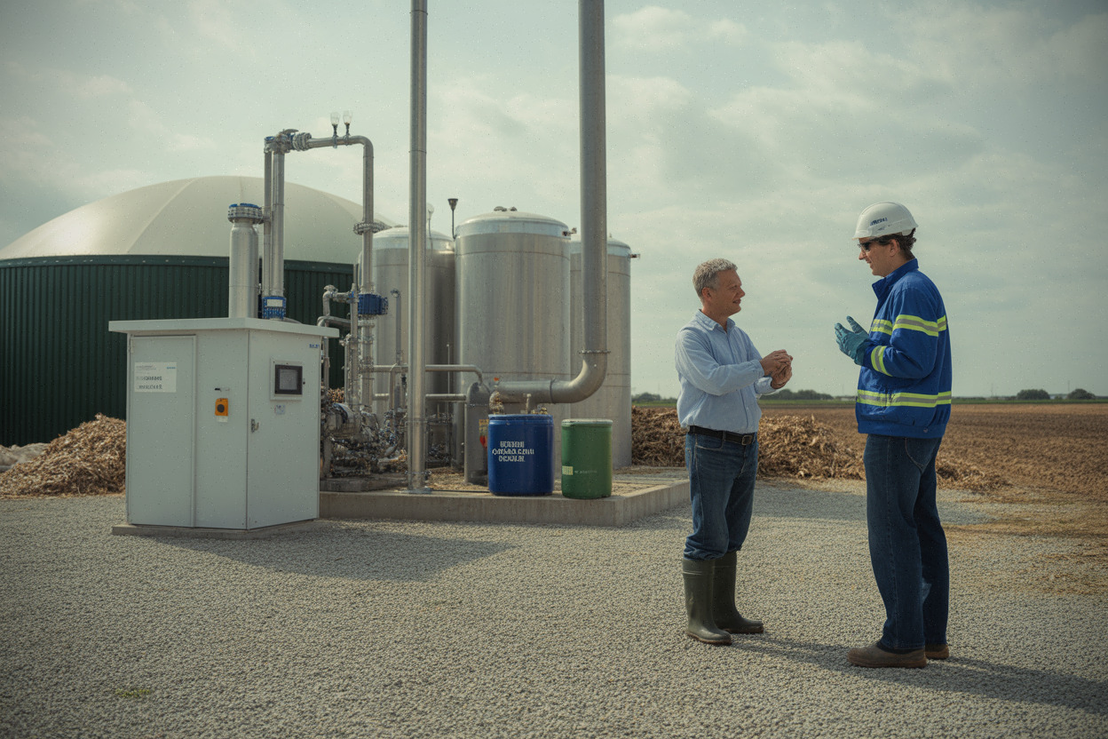Unité de biométhane agricole reliée aux réseaux de gaz