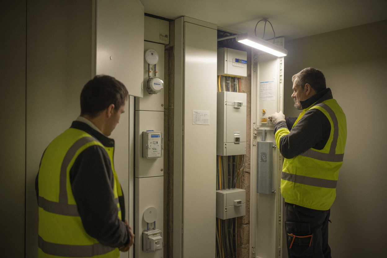 Compteurs électriques modernes illustrant les coûts de réseau en France