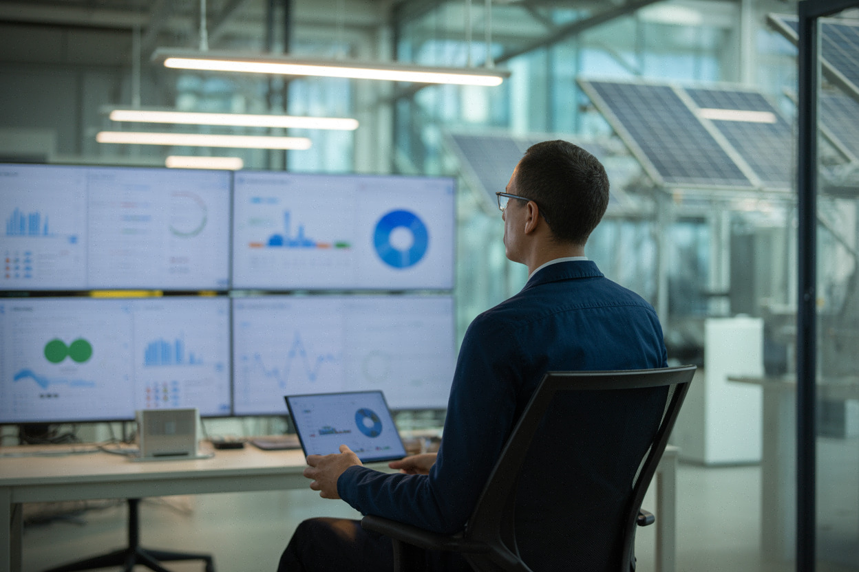 Salle de contrôle énergétique dédiée à l’électricité renouvelable Lenovo