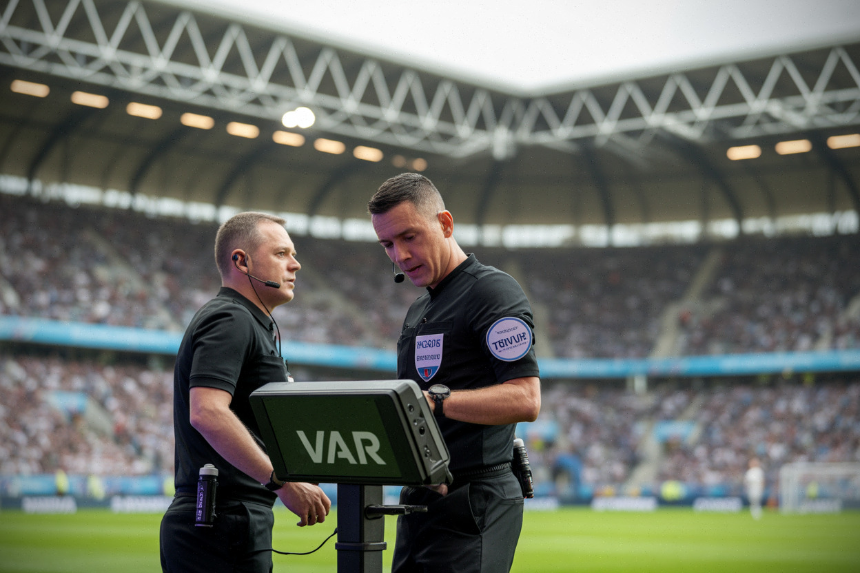 Arbitre consultant la VAR pendant un match de Coupe du monde 2026