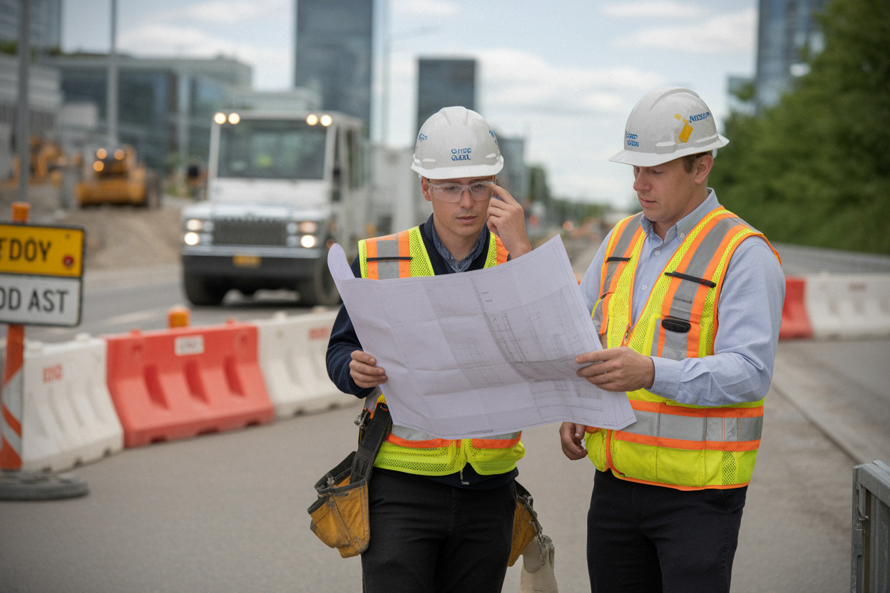 Chantier public supervisé par des ingénieurs au Québec