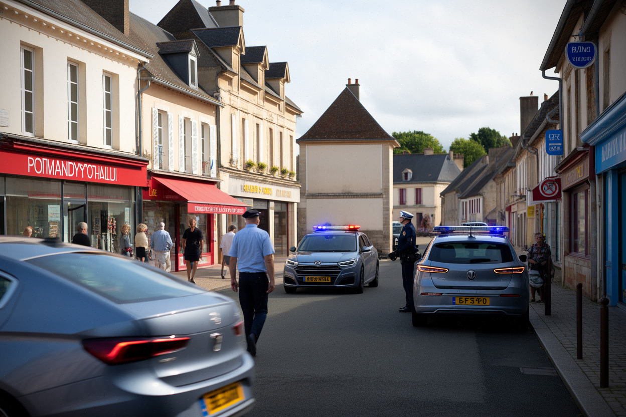 Centre-ville de Pont-Audemer avant la mobilisation du 13 juillet