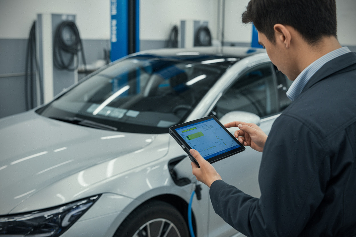 Contrôle de batterie sur une voiture électrique d’occasion chinoise