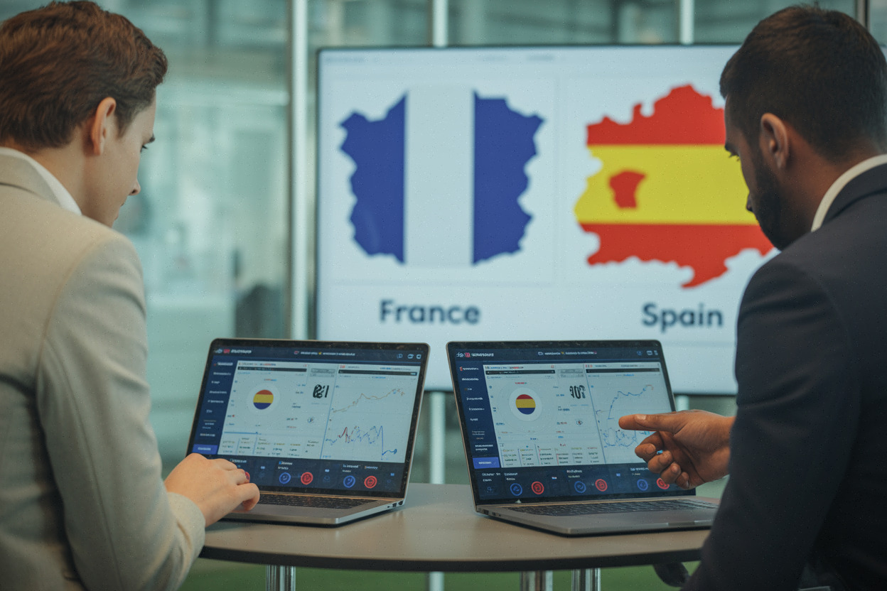 Journalistes analysant les données avant France-Espagne au Mondial 2026